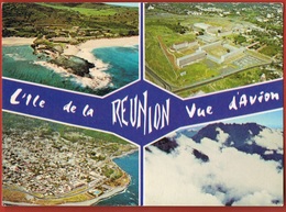 L'Ile De La REUNION Vue D'Avion Edition ADIA- écrite - Scans Recto Verso - Multivues - Autres & Non Classés