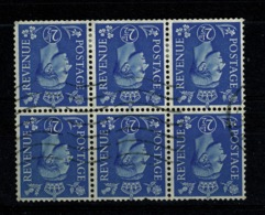 Ref 1375 - 1941 KGVI 2 1/2d Booklet Pane Of 6 Inverted Watermark Stamps SG 489 - Used Stamps