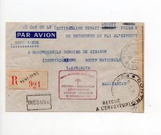 !!! LETTRE DE ST DENIS DE 1943, CACHET FORCES FRANCAISES COMBATTANTES, REOUVERTURE LIAISON AERIENNE REUNION - MADAGASCAR - Lettres & Documents