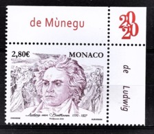 MONACO 2020 - Y.T. N° 3236 /250e ANNIVERSAIRE DE LA NAISSANCE DE LUDWIG VAN BEETHOVEN  - NEUF ** - Nuevos