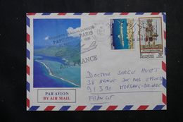 POLYNÉSIE - Enveloppe 1ère Liaison Directe Papeete / Paris En 1986, Affranchissement Plaisant - L 63855 - Covers & Documents