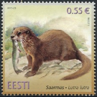 Estonia 2015  Correo Yvert Nº  772 ** Fauna. Nutria - Estland