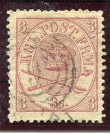 DENMARK 1865  Royal Insignia 3 Sk.  Used. Michel 12A - Usado