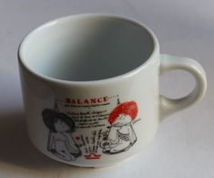 Tasse Signe Astrologique Balance Humour Femme Nue Illustrateur Samyn PILLIVUYT Porcelaine France - Tasas