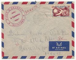 AOF MAURITANIE - Enveloppe Cachet Rouge "Place D'Akjoujt - Mauritanie - Le Vaguemestre" 1958 - Storia Postale