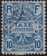 Réunion Obl. N° Taxe  7 - Emblème 10c Bleu - Timbres-taxe