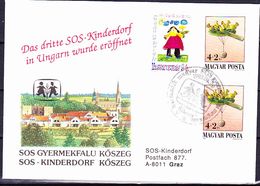 Ungarn Hungary Hongrie - 3. SOS-Kinderdorf (MiNr: 2x 3980A + 4197) 1993 - Brief - Cartas & Documentos