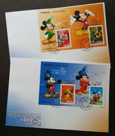 Taiwan Cartoon Figure Mickey Mouse 2005 Walt Disney Animation Magic Book (FDC Pair) - Brieven En Documenten