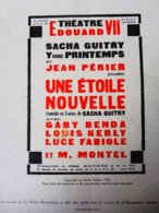 UNE ETOILE NOUVELLE , De Sacha Guitry, Comédiens Yvonne Printemps,etc  (origine :La Petite Illustration,1925) - Autores Franceses