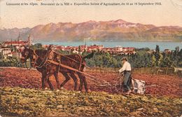 Lausanne Souvenir De La VIII E Exposition D'Agriculture Du 10 Au 19 Septembre 1910 - Charrue - Labour- Attelage - Lausanne
