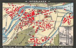 Interlaken - Restaurant Harderkulm -   Karte Mit Legenden Auf Der Rückseite - - Interlaken