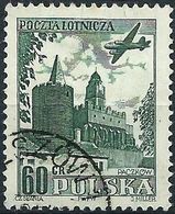 Poland 1954 - Mi 855A - YT Pa 34 ( Airplane Flying Over Paczkow Tower And City Hall Of Luban ) - Gebruikt