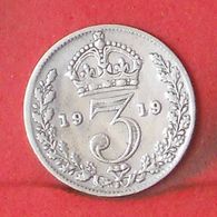 GREAT BRITAIN 3 PENCES 1919 -   ***SILVER*** KM# 813 - (Nº36379) - F. 3 Pence
