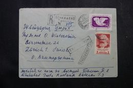 U.R.S.S. - Enveloppe En Recommandé De Achkhabad ( Turkménistan ) Pour La Suisse En 1958, Affr. Plaisant - L 64087 - Briefe U. Dokumente
