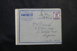 INDE - Aérogramme Pour Londres - L 64103 - 1936-47 Koning George VI