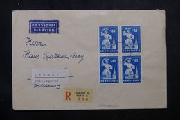 BULGARIE - Enveloppe En Recommandé De Sofia Pour La Suisse En 1957, Affranchissement Plaisant En Bloc De 4 - L 64110 - Cartas & Documentos
