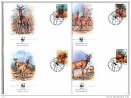 WWF   FDC Mocambique 1991  Michel #  1231 - 34  Antilope - FDC