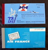 Billets Avion Air France Et TAI Tananarive Paris,et Istanbul Paris Chauvicourt 1962 - Mundo