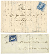 France : N°14A, 14 Aa Obl. TB Sur Lettre - 1853-1860 Napoléon III