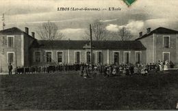 CPA RARE LIBOS L'ECOLE - Libos