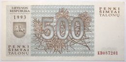 Lituanie - 500 Talonas - 1993 - PICK 46 - NEUF - Lituanie