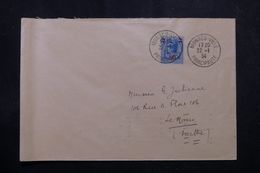 MONACO - Enveloppe Pour Le Mans En 1934, Affranchissement Plaisant - L 64217 - Cartas & Documentos