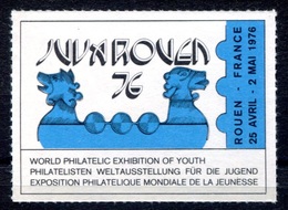 RC 17959 FRANCE VIGNETTE EXPOSITION PHILATELIQUE JUVAROUEN 76  NEUF * TB - Philatelic Fairs