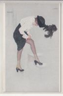 CPA SIGNED ILLUSTRATION, RAPHAEL KIRCHNER- WOMAN WITH STOCKINGS - Kirchner, Raphael