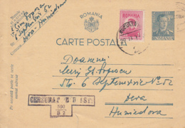 WW2 LETTER, CENSORED BUCHAREST NR 590/B2, KING MICHAEL STAMP ON PC STATIONERY, ENTIER POSTAL, 1944, ROMANIA - Cartas De La Segunda Guerra Mundial