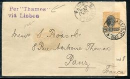 BRESIL - N° 83 / LETTRE DE RIO LE 5/8/1897 POUR PARIS VIA LISBOA PER " THAMES " - SUP - Cartas & Documentos