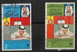 QATAR 1981 EDUCATION DAY SHEIK KHALIFA SC# 593-594 - Qatar