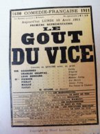 LE GOUT DU VICE  Par Henri Lavedan  (origine : L'ILLUSTRATION  THÉÂTRALE 19011 )  Dos Illustré Pub MICHELIN - Autores Franceses