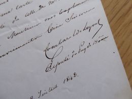 COMBAREL De LEYVAL (1808-1869) Député RIOM [ Alphonse De Lamartine ]. PUY De DOME Clermont Ferrand. AUTOGRAPHE - Autographs