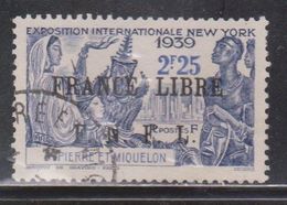 ST PIERRE & MIQUELON Scott # 257 Used  1 - With France Libre FNFL Overprint - Gebruikt