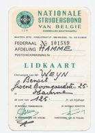 Lidkaart Nationale Strijdersbond Van België - Afdeling Hamme 1977 - Documents