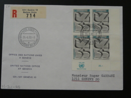 Lettre Recommandée Registered Cover Nations Unies United Nations Geneve 1980 - Lettres & Documents