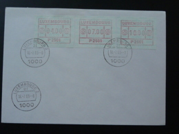 Lettre Avec Vignettes D'affranchissement ATM FRAMA Luxembourg 1983 - Frankeervignetten