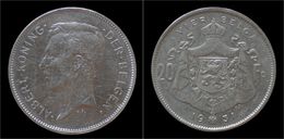 Belgium Albert I 20 Frank (4belga) 1931VL-pos - 20 Frank & 4 Belgas