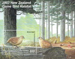 New Zealand 2007 Fish And Game Council Bird Habitat M/S MUH - Blocchi & Foglietti