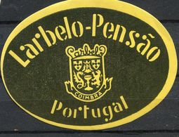 1859 - Portugal - Coimbra - Etiquette Hôtel Larbelo Pensáo - Etiquettes D'hotels