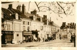 Contres * Rue Pierre Henri Mauger * Chapellerie * Café De La Halle * Autos - Contres