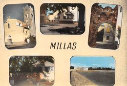 MILLAS - L'Eglise - Poste Perception - La Portalade - Terrain De Sports Et Canigou, Stade - La Fontaine - Millas