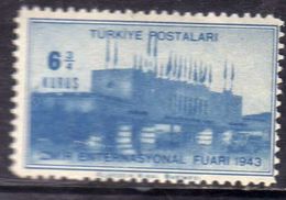 TURCHIA TURKÍA TURKEY 1943 IZMIR INTERNATIONAL FAIR BUILDING 6 1/2k MNH - Unused Stamps