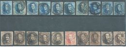 Stamps BELGIO BELGIUM BELGIE BELGIQUE 1849/1865 KING LEOPOLD I, Lot Mix Of 20 Different Values Used - 1849-1865 Medaillen (Sonstige)