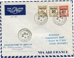 MONACO LETTRE PAR AVION "INAUGURATION DU SERVICE BI-HEBDOMADAIRE FRANCE-SENEGAL" DEPART MONTE-CARLO 29-3-38 POUR........ - Storia Postale