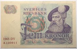 Suède - 5 Kronor - 1965 - PICK 51a.1 - NEUF - Suède