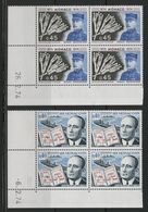 MONACO N° 960 + 961 Cote 5.6 € 2 Blocs De 4 Neufs ** (MNH) Avec Coin Daté Du 6/2/74 Et 26/2/74. - Unused Stamps