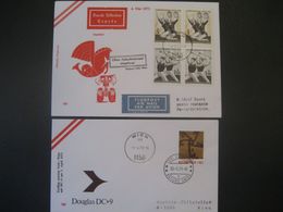 Österreich 1973-  2 Belege Wien - Paris Exress, Rückflug Genf - Wien - Sonstige & Ohne Zuordnung