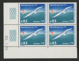 MONACO N° 1013 Cote 4.4 € Bloc De 4 Neuf ** (MNH) Avec Coin Daté Du 30/1/75 "OKINAWA" TB/VG - Unused Stamps