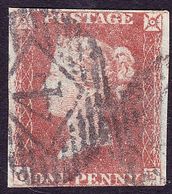 GREAT BRITAIN 1841 QV 1d Red-Brown O-E SG8 CV £25 - Gebruikt